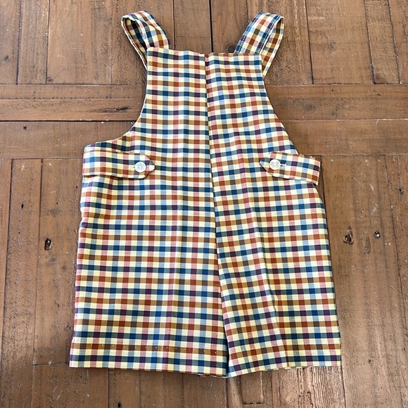 USA vintage checkered plaid zipper front shortalls Jon Jon’s - Picture 4 of 8